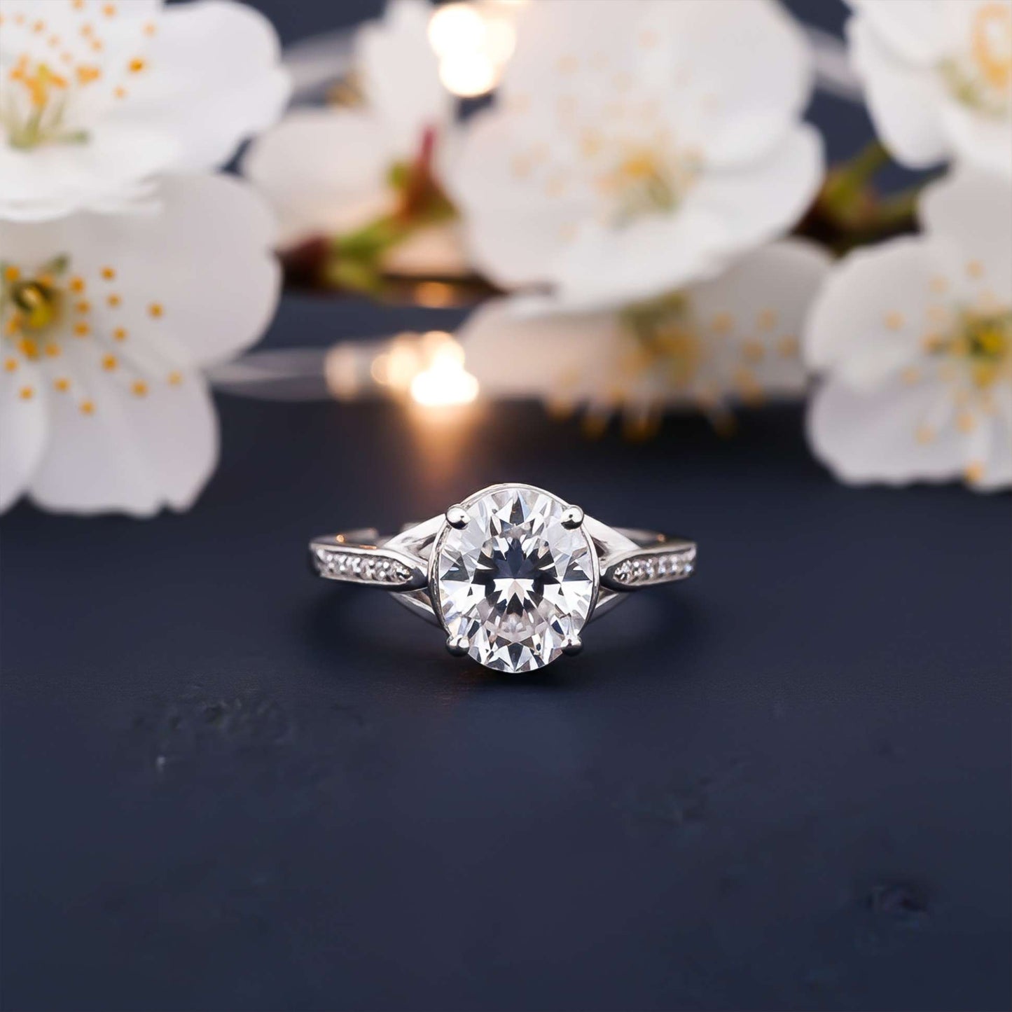 Silver Minimal Solitaire Ring