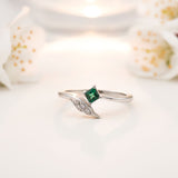 Silver Green Artistic Wings Ring Gold Vermeil (2.5 Micron)