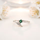 Silver Green Artistic Wings Ring Gold Vermeil (2.5 Micron)