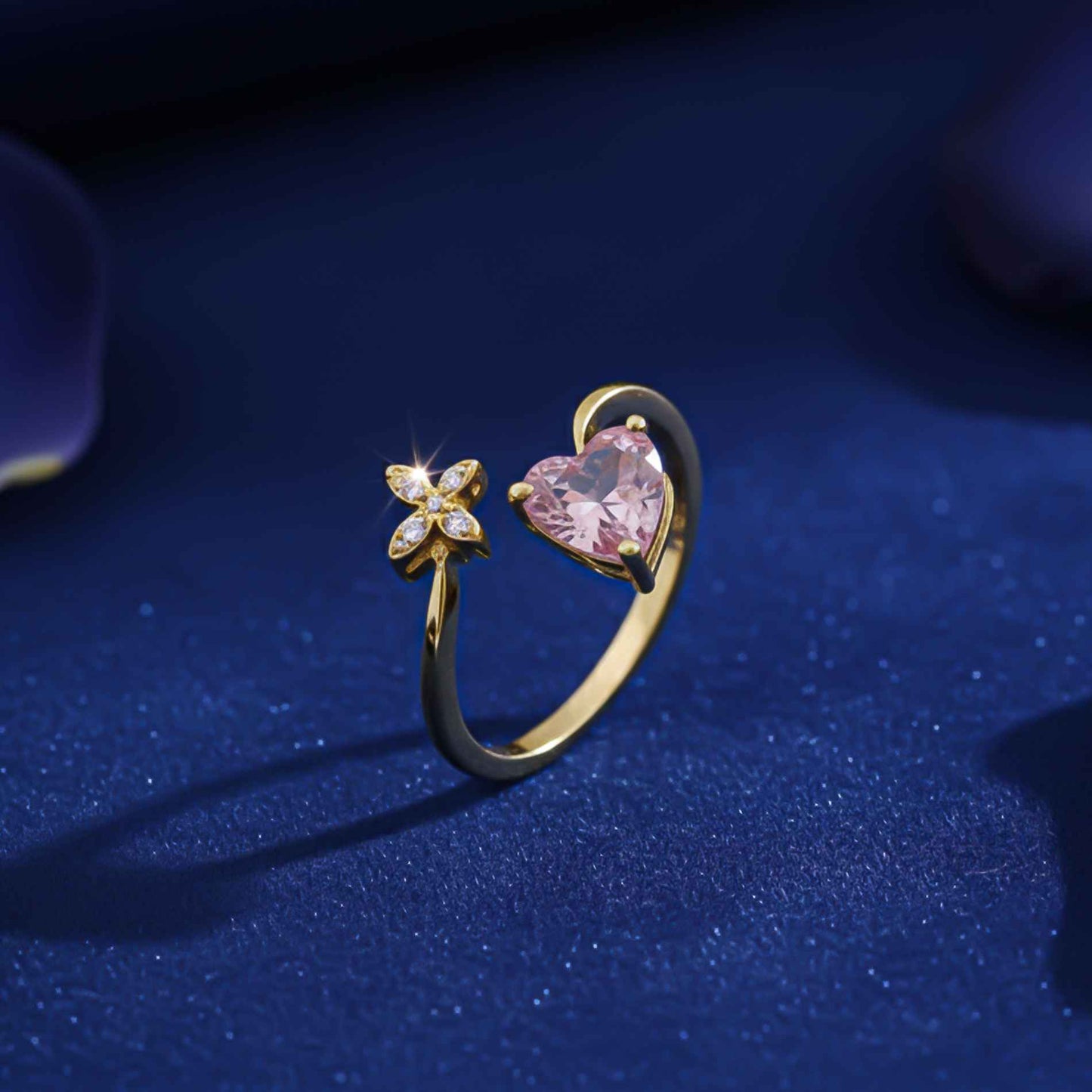 Golden Open Heart Stackable Ring