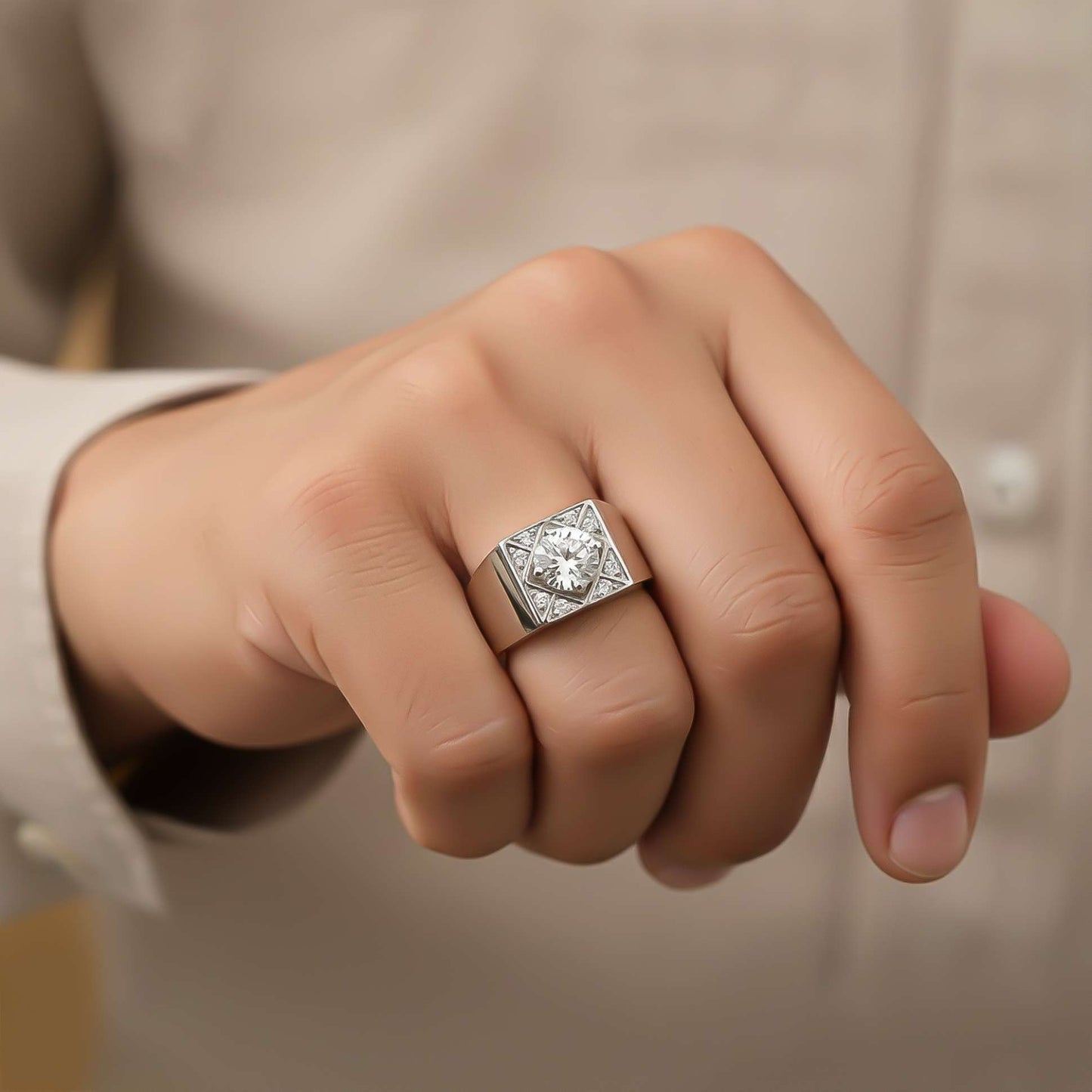 Silver Vintage Ring Band For Him