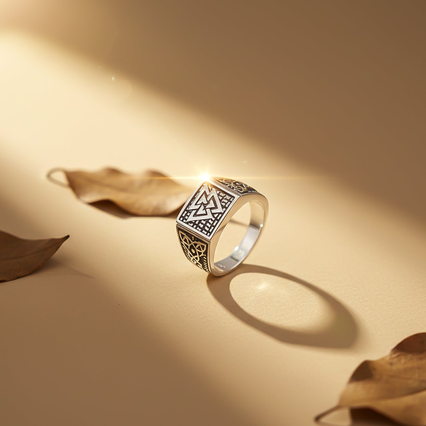 Silver Illuminate Enamel Ring For Him Gold Vermeil (2.5 Micron)