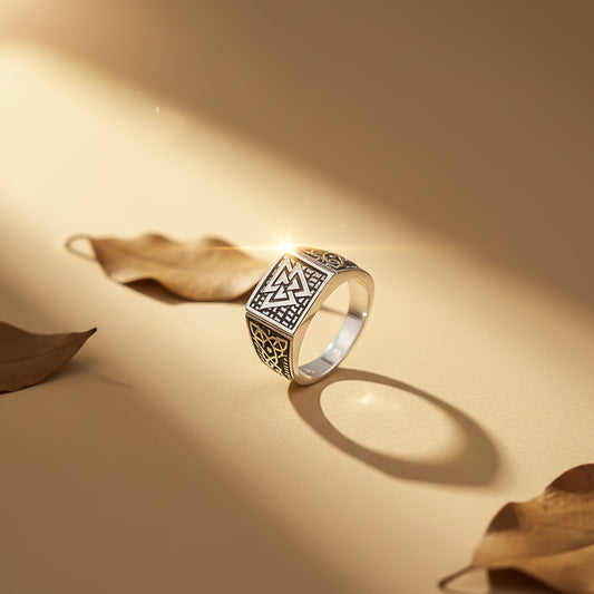 Silver Illuminate Enamel Ring For Him