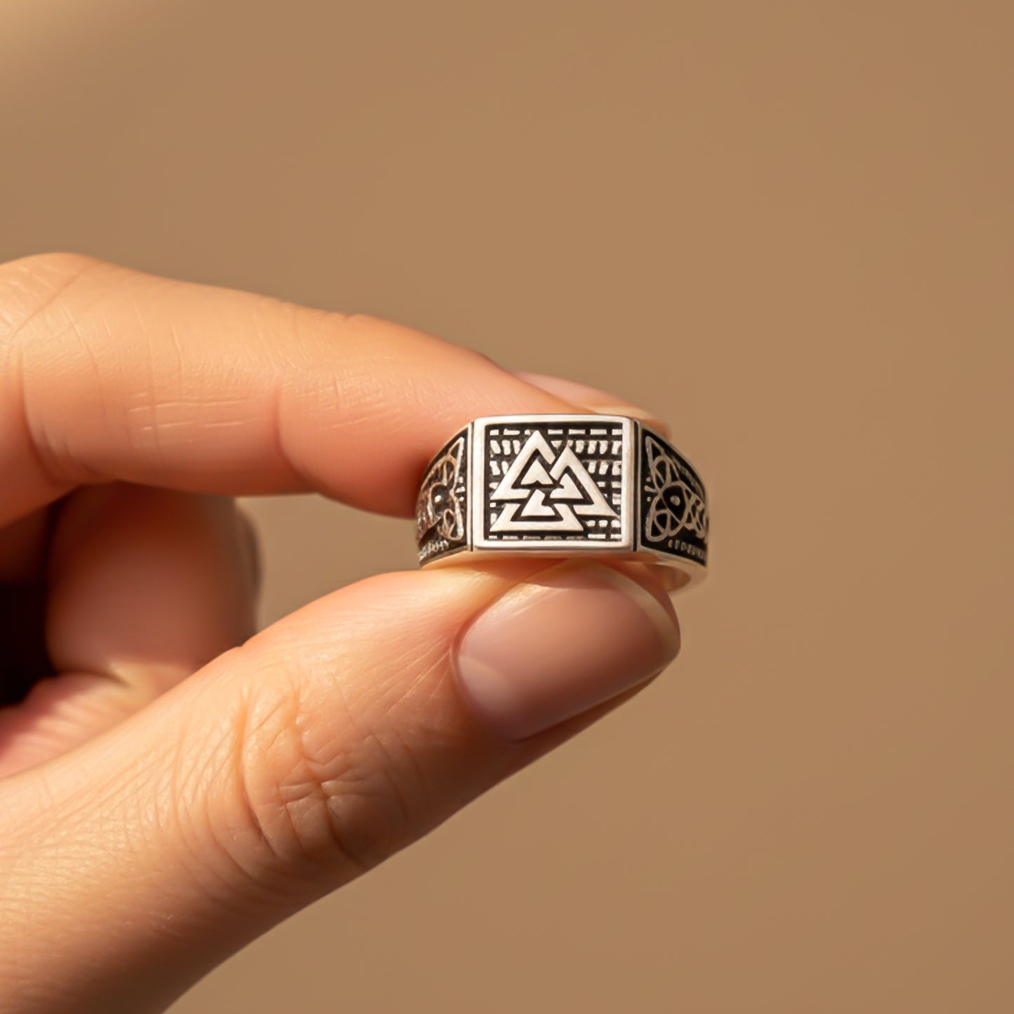 Silver Illuminate Enamel Ring For Him Gold Vermeil (2.5 Micron)