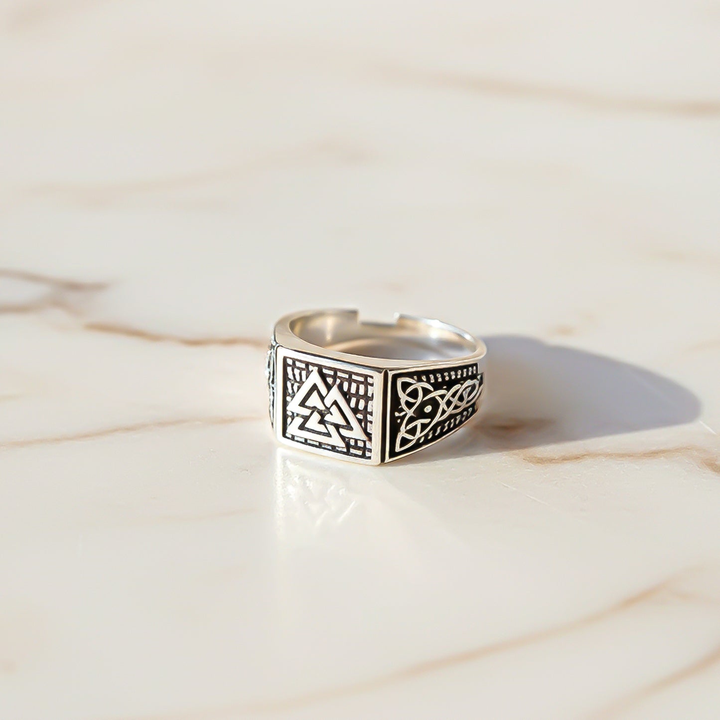 Silver Illuminate Enamel Ring For Him Gold Vermeil (2.5 Micron)