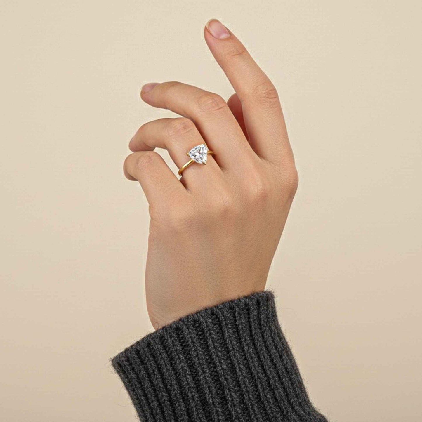 Golden Luxury Trillion Ring For Her