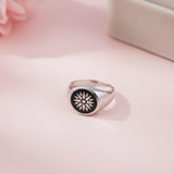 Silver Sunburst Signet Ring for Men Gold Vermeil (2.5 Micron)