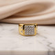 Silver Square Cluster Signet Ring for For Him Gold Vermeil (2.5 Micron)