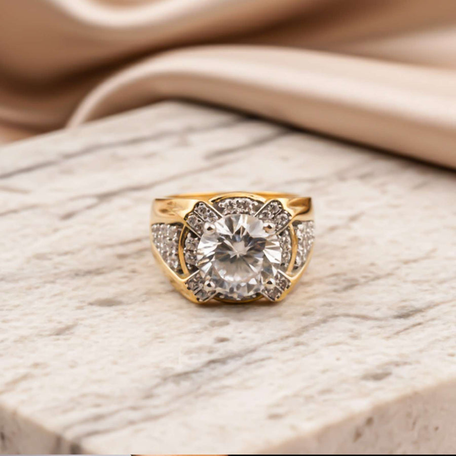 Silver Halo Statement Ring for Him