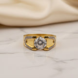 Silver Solitaire Statement Ring for Him Gold Vermeil (2.5 Micron)