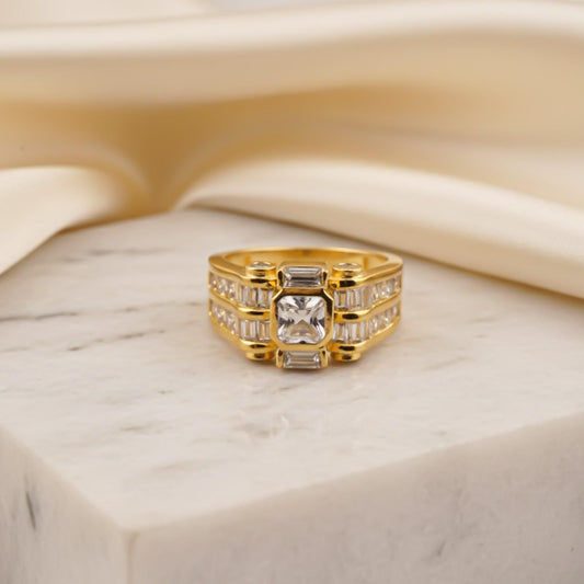 Silver Multi-Row Statement Ring for Him