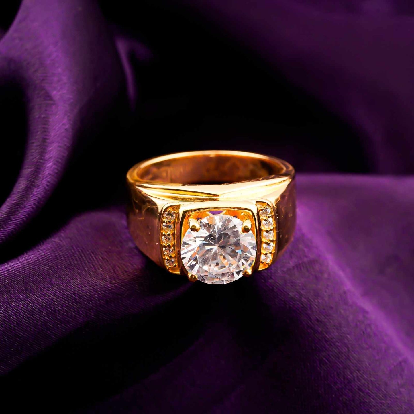 Silver Halo Statement Ring for Him