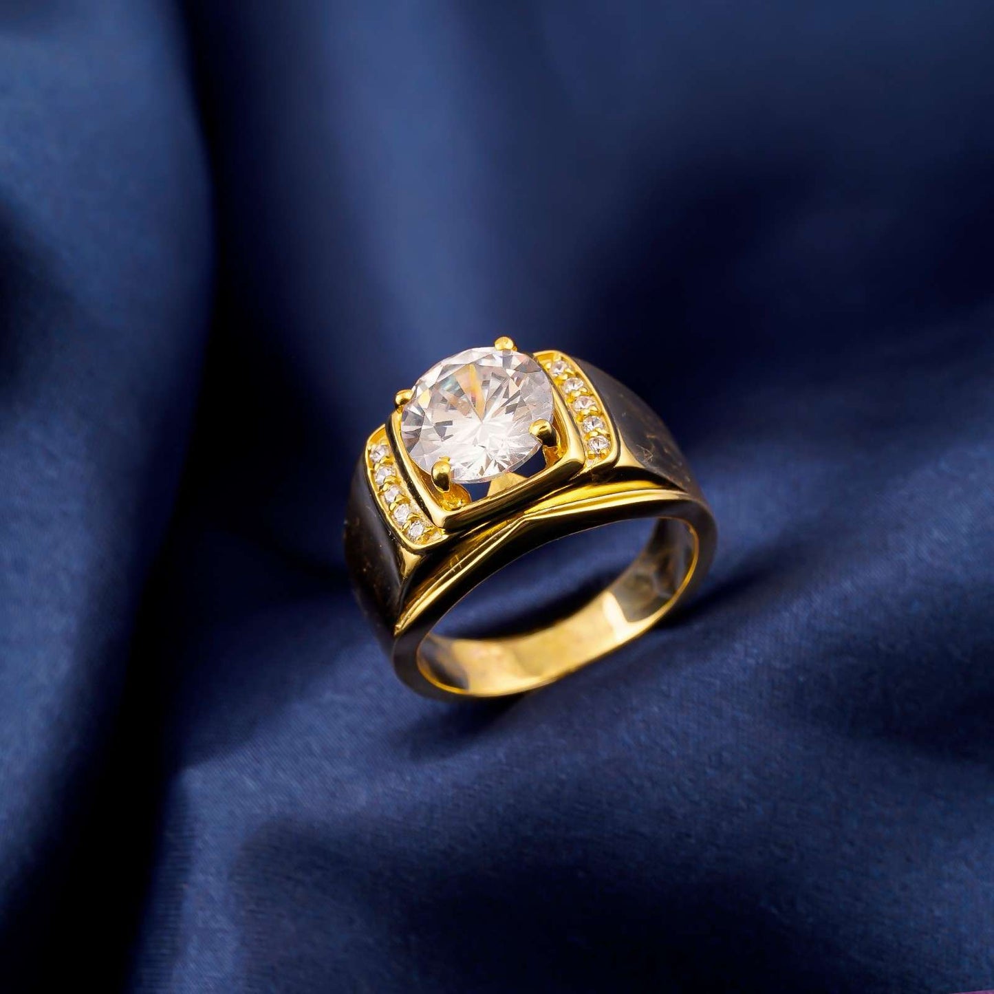 Silver Halo Statement Ring for Him