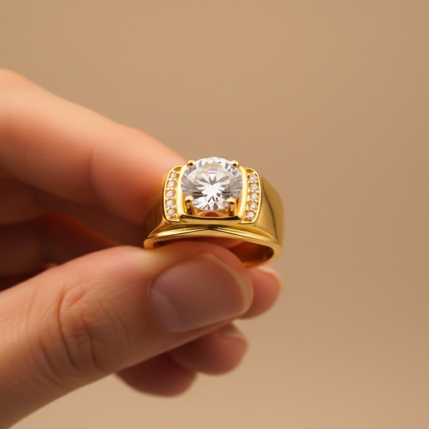 Silver Halo Statement Ring for Him
