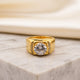 Silver Solitaire Statement Ring for Him Gold Vermeil (2.5 Micron)