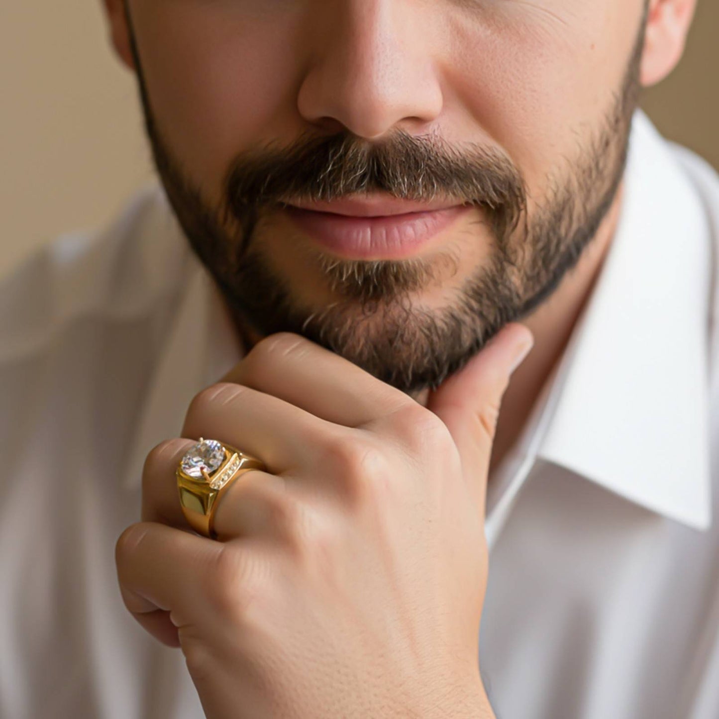Silver Halo Statement Ring for Him