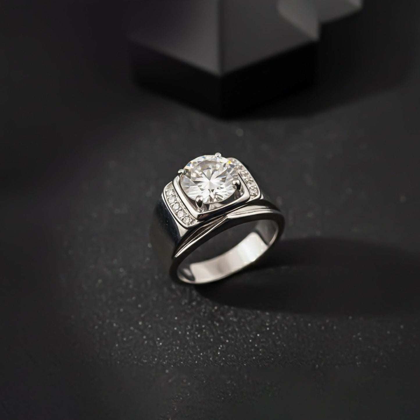 Silver Halo Statement Ring for Him