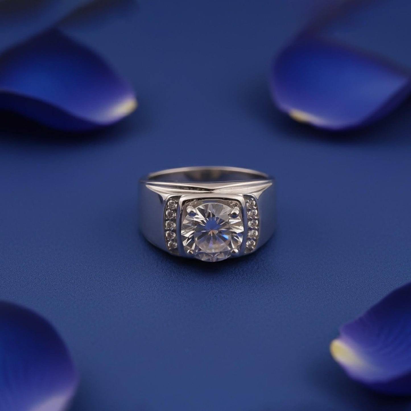 Silver Halo Statement Ring for Him