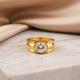 Silver Classic Solitaire Statement Ring for Him Gold Vermeil (2.5 Micron)