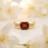 Silver Red Ruby Classic Ring for Him Gold Vermeil (2.5 Micron)