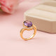 Silver Oval Amethyst Halo Ring for Women Gold Vermeil (2.5 Micron)