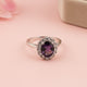 Silver Amethyst Halo Ring for Women Gold Vermeil (2.5 Micron)