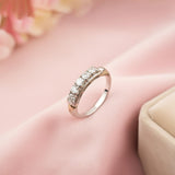 Silver Five-Stone Half Eternity Ring for Women Gold Vermeil (2.5 Micron)