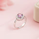 Silver Amethyst Floral Halo Ring for Women Gold Vermeil (2.5 Micron)