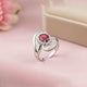 Silver Ruby Halo Statement Ring for Women Gold Vermeil (2.5 Micron)
