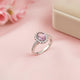 Silver Amethyst Halo Ring for Women Gold Vermeil (2.5 Micron)