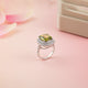 Silver Peridot Double Halo Ring for Women Gold Vermeil (2.5 Micron)