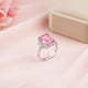 Silver Pink Sapphire Statement Ring for Women Gold Vermeil (2.5 Micron)