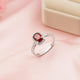 Silver Red Ruby Halo Ring for Women Gold Vermeil (2.5 Micron)
