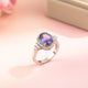 Silver Blue Sapphire Vintage Halo Ring Gold Vermeil (2.5 Micron)