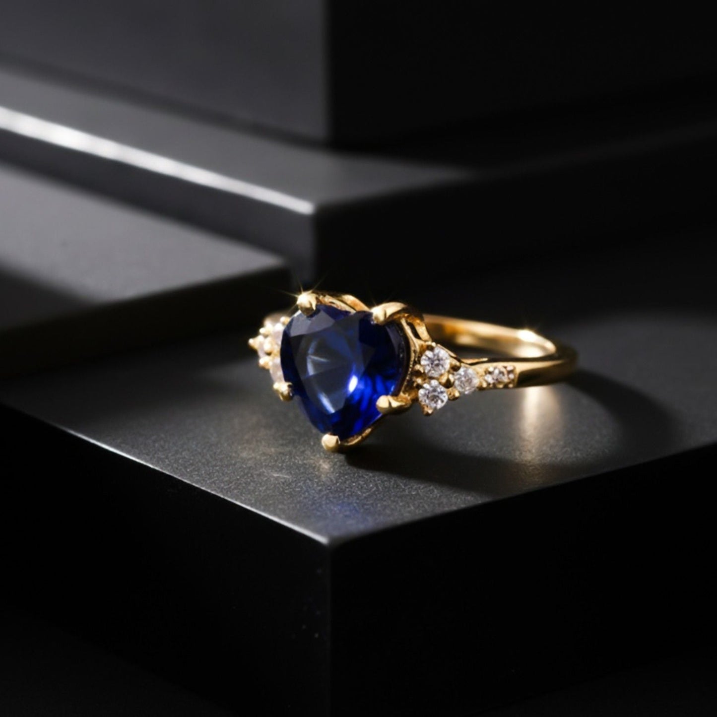 Silver Blue Sapphire Romantic Ring