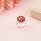 Silver Garnet Halo Ring for Women Gold Vermeil (2.5 Micron)