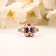 Silver Emerald Pink Sapphire Halo Ring Gold Vermeil (2.5 Micron)
