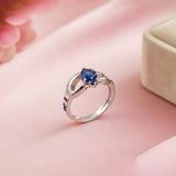 Silver Heart Dual Band Ring for Women Gold Vermeil (2.5 Micron)
