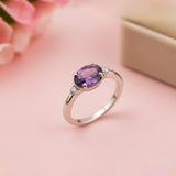 Silver Amethyst Classic Ring for Women Gold Vermeil (2.5 Micron)