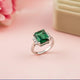 Silver Emerald Statement Ring for Women Gold Vermeil (2.5 Micron)