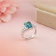Silver Aquamarine Art Deco Statement Ring Gold Vermeil (2.5 Micron)