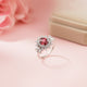 Silver Ruby Floral Halo Statement Ring Gold Vermeil (2.5 Micron)