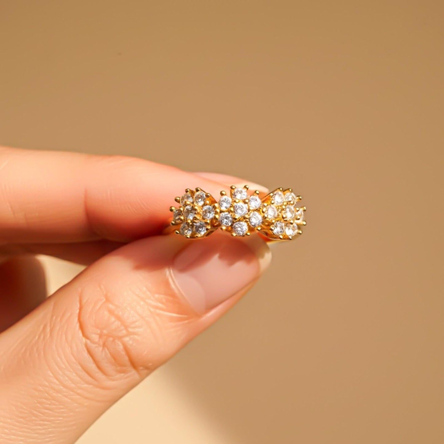 Silver Floral Cluster Statement Ring