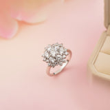 Silver Floral Cluster Statement Ring Gold Vermeil (2.5 Micron)
