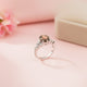 Silver Morganite Oval Halo Ring Gold Vermeil (2.5 Micron)