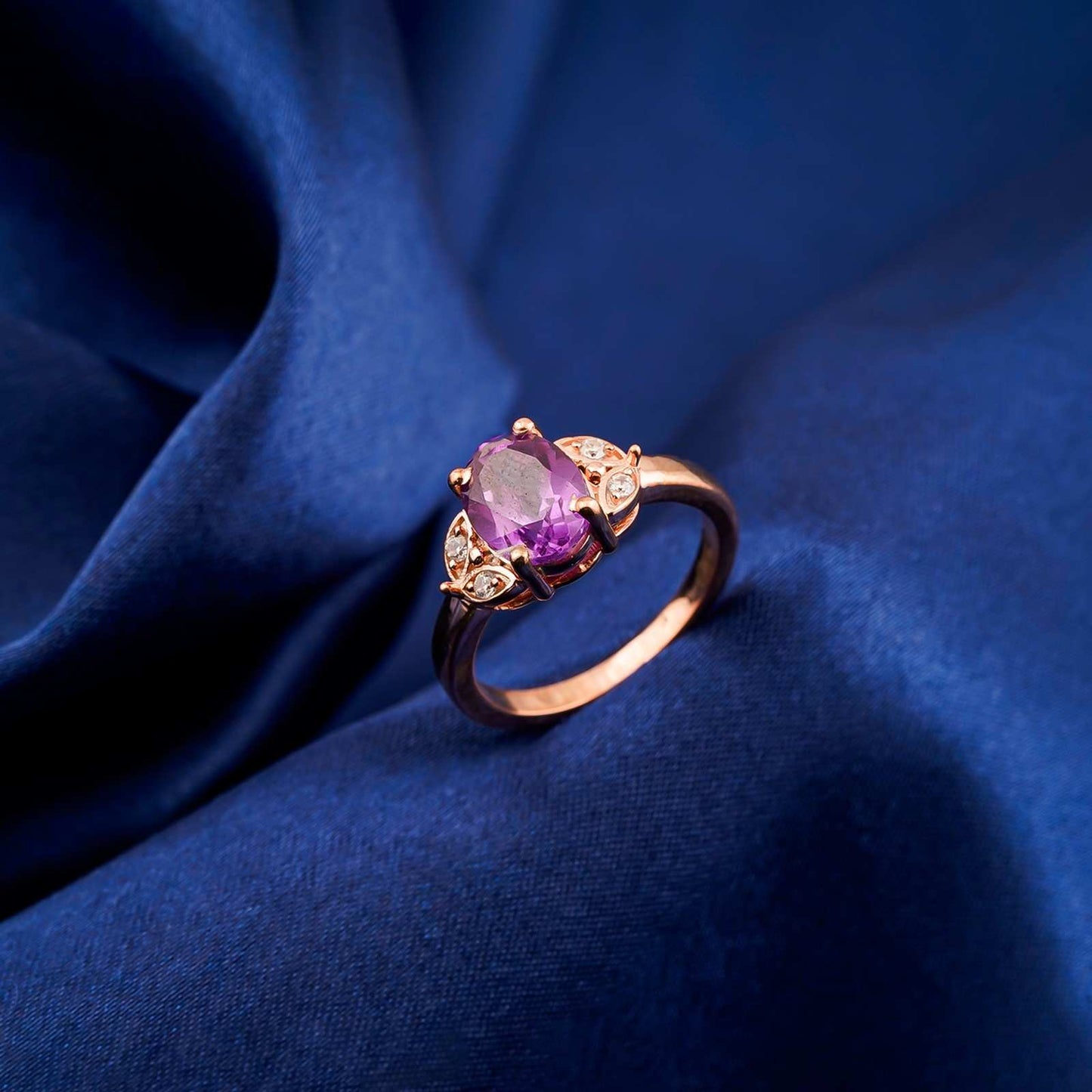 Silver Amethyst Oval Vintage Ring