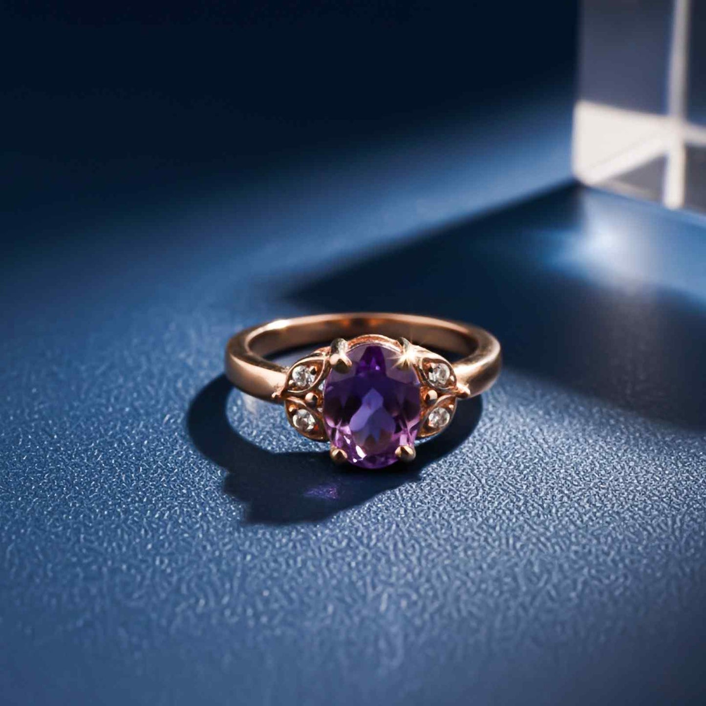 Silver Amethyst Oval Vintage Ring