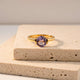 Silver Amethyst Solitaire Ring Gold Vermeil (2.5 Micron)