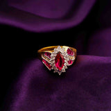 Silver Marquise Halo Cocktail Ring
