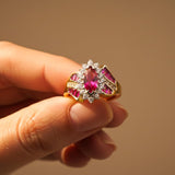Silver Marquise Halo Cocktail Ring